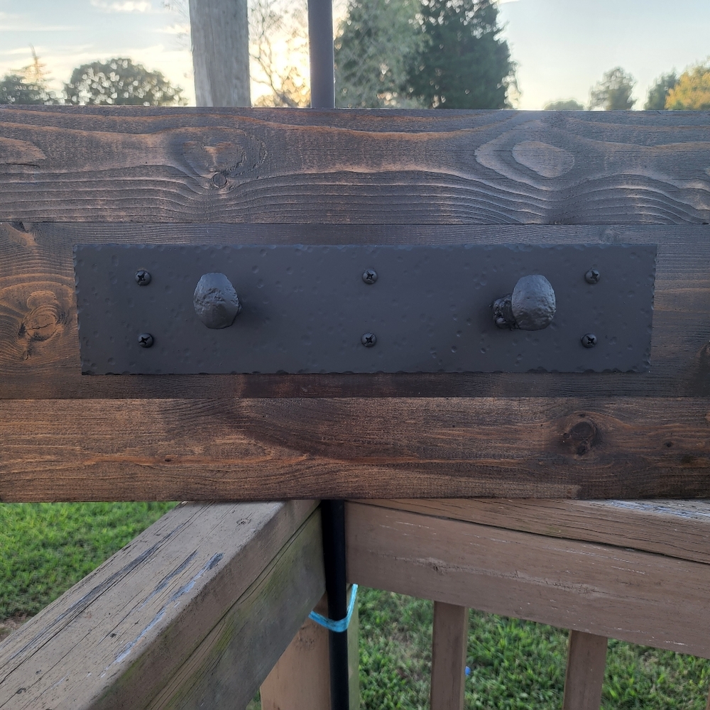 Handmade repurposed rail spike coat rack